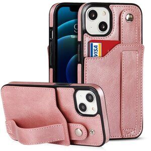 For iPhone 13 mini Crazy Horse Texture Shockproof TPU + PU Leather Case with Car